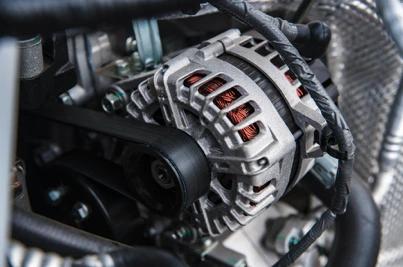 Close-up of vehicle’s alternator