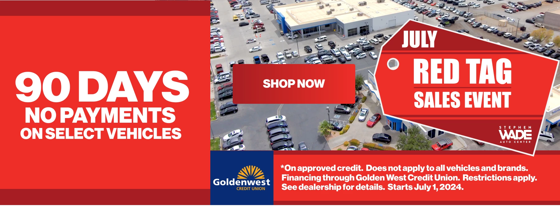 Banner of Red Tag Sales Event at Stephen Wade in St. George, UT
